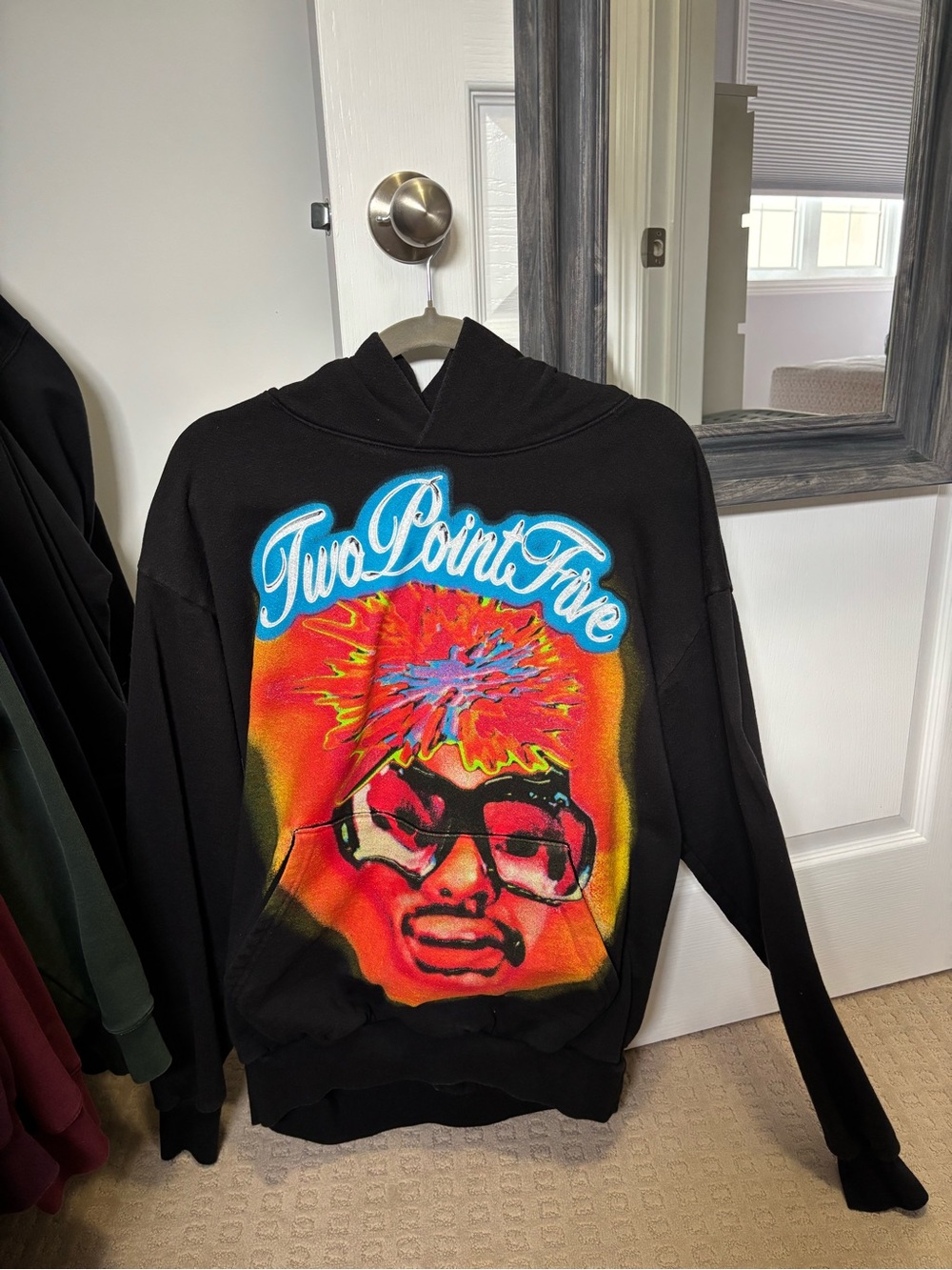 Aminé Two Point Five Black Graphic Hoodie with Vibrant Face Print